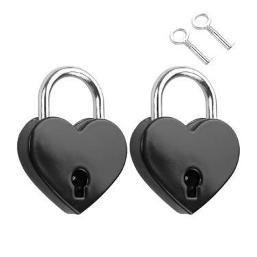 Imagem de YAODHAOD Cadeado de coração Love Lock com chaves, presente romântico para casais para aniversários, dia dos namorados, casamento - cadeado em forma de coração, lembrança de relacionamento de longa