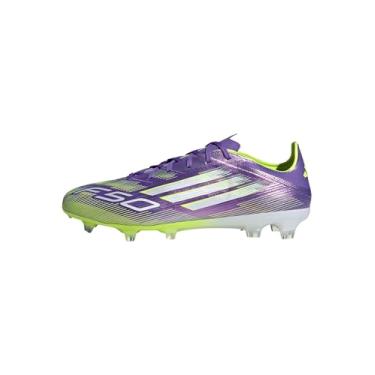 Imagem de adidas Tênis unissex adulto F50 Pro Firm Ground, Roxo/branco/limão lúcido, 38 BR
