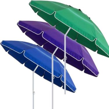 Imagem de Guarda Sol De Praia Gigante Piscina E Pesca Camping Verão 2025 Ombrelone Articulado Grande Sombrinha De Praia Sombreiro(Aleatório 2,40M)