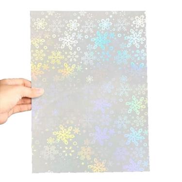 Imagem de Papel Adesivo Holográfico Vinil Flocos De Neve Snow A4 50fls