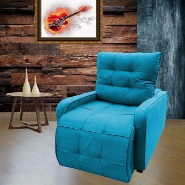Imagem de Poltrona Reclinável Sala Quarto Amamentação Azera Turquesa	