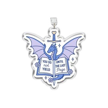 Imagem de MEIYSTICK You Do Not Yield Until the Last Page Dust Plug Charm, berloques de plugue de pó de acrílico tipo C ou relâmpago, pingentes de acessórios Kindle, presentes de livros de espada de dragão