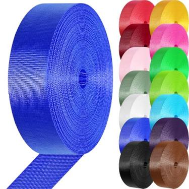 Imagem de Correias de nylon correias de nylon de 2,5 cm 3,8 cm, 3,3 10, 25, 50 metros, cintas para bolsas/cadeira de gramado/escalada ao ar livre artesanato DIY reparo de equipamentos (azul escuro, 3,8 cm x 50