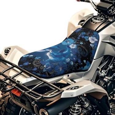 Imagem de HUISEFOR Dophin Capa de assento para quadriciclo lavável ao ar livre, capas de almofada para esportes motorizados com borda elástica, impermeável, respirável, protetor acolchoado
