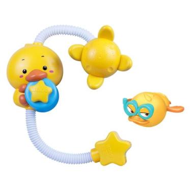 Imagem de Kit Chuveiro Ducha Para Banheira e Pato Nadador De Corda Diversão Dura