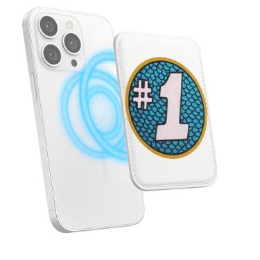 Imagem de Suporte magnético para iPhone, carteira fina de couro PU, capa para cartão, capa traseira para cartão, acessório de telefone fofo