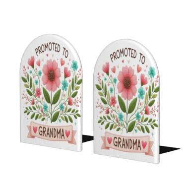 Imagem de Linda flor rosa grande suportes de livros de madeira decorativa antiderrapante resistente terminais de livros para escritório mesa de escritório em casa biblioteca escola estudo decoração divisórias