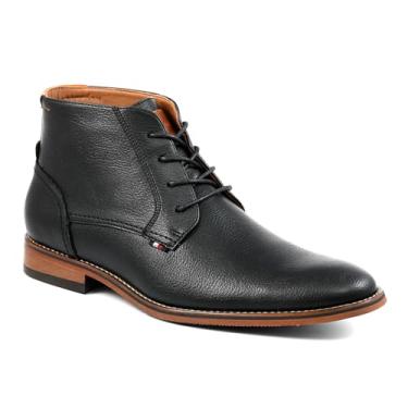 Imagem de Tommy Hilfiger Bota masculina Bage Chukka, Black Tumble 001, 40