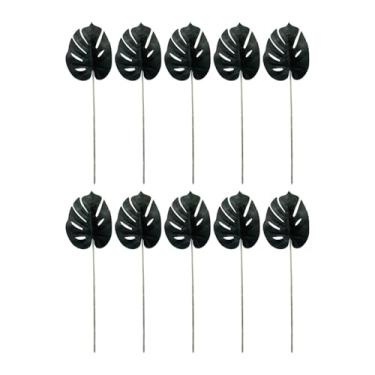 Imagem de XLWLLNJ Folhas artificiais Folhas realistas para plantador Decoração decorativa Plantas artificiais para casamento Pátio externo Quintal Sala de estar, 10 Peças 63.5 Cm