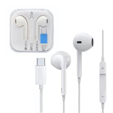 Imagem de Fone de Ouvido Intra Auricular com Fio, Conexão USB Tipo-C, Microfone Integrado, Controle de Volume, Branco, 1 Metro