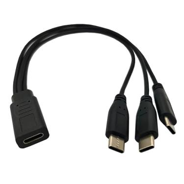 Imagem de Qaoquda Cabo de carregamento divisor USB C, 30 cm USB tipo C fêmea para 3 x cabo de carregamento divisor macho USB tipo C, cabo de carregamento rápido 3 em 1 (apenas para carregamento)