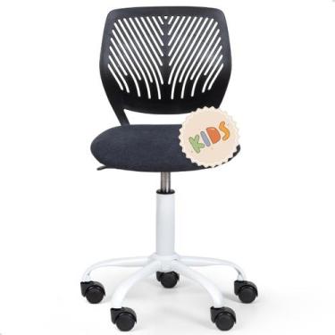 Imagem de Cadeira Secretária Kids Giratória Teen Tela Mesh Moderna Preto - prime