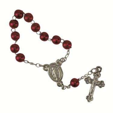 Imagem de 100 Mini Terços para Lembrancinha - SJO Artigos Religiosos, Vermelho