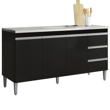 Imagem de Balcao Pia Sem Tampo 3 PT 3 G 155 cm Andreia REAJL Moveis