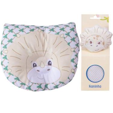 Imagem de Travesseiro Anatômico + Naninha para Bebê Dino Palha - Miguel Baby