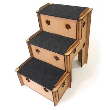 Imagem de Escada Pet Cachorros em MDF 6mm com carpete Antiderrapante - Artpical