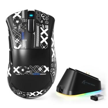 Imagem de MAMBASNAKE Attack Shark V3 PRO 62 g Superlight Mouse para jogos sem fio, base de carregamento RGB, BK52820 Tri-Mode BT/2.4G sem fio/com fita adesiva, 25000DPI, 5 botões programáveis para PC/Mac, preto