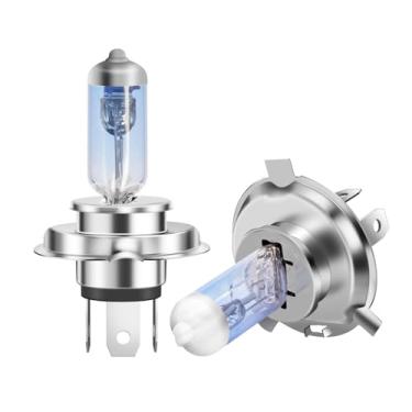 Imagem de MOTORHOOK lâmpada de carro H4 halógena lâmpada de farol automotivo 60/55W 12V, 3000K luz branca, 2 peças, com marcação E