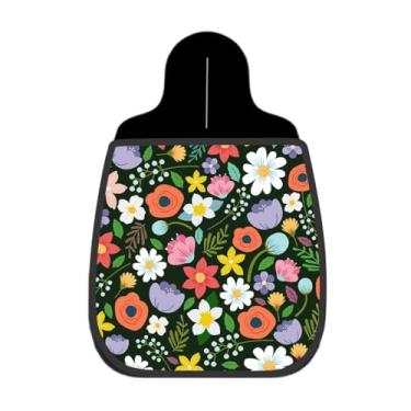 Imagem de Lixeira De Carro Organizador Floral Colorido Misto Fundo Preto