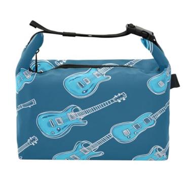 Imagem de STAYTOP Lancheira de guitarra azul com fivela de alça, lancheira isolada para meninos e meninas, lancheira térmica para trabalho escolar