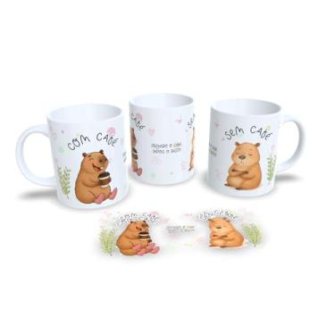 Imagem de Caneca de Cerâmica Branca com Ilustração de Urso Professor, 325ml, Design Artístico, Material Cerâmico Brilhante, Ideal para Bebidas Quentes, com Alça, Lavável em Lava-Louças (00027)
