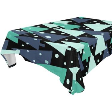 Imagem de Burbuja Toalha de mesa de árvore de Natal, toalha de mesa quadrada anti-rugas grossa para decoração de jantar, cozinha, festa, 152 x 152 cm