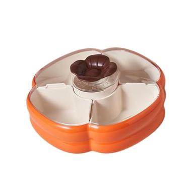 Imagem de MotiveTech Bandeja divisória para servir aperitivos, travessa redonda para armazenar nozes e frutas secas, ideal para servir legumes em casamentos.