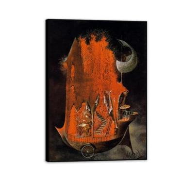 Imagem de Remedios Varo Canvas The Emigrants Posters Wall Art Surrealism Home Decor Remedios Varo Art Prints Pinturas Sala de Estar Quarto Presente Decoração de Parede 100 x 70 cm (99.1x71.1 cm) Preto