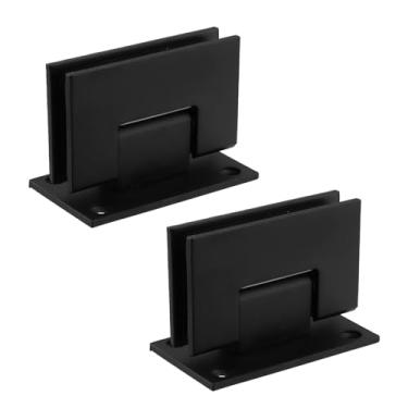 Imagem de Oedema 2 peças dobradiça de porta de vidro resistente 90 graus aço inoxidável braçadeira de porta de banheiro para vidro de 3/20.3 cm a 1/5.1 cm, preto