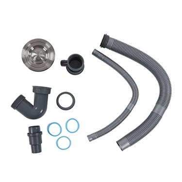 Imagem de GLOGLOW Kit de Tubo de Drenagem de Pia de Cozinha, Material de PVC, Design de Grande Capacidade, de Conexão Rápida para Uso Em Pia única, Banheiro