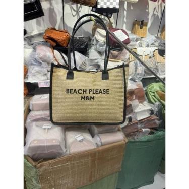 Imagem de Bolsa de Palha Grande Palha Estilo Grife - NoBrand, Palha