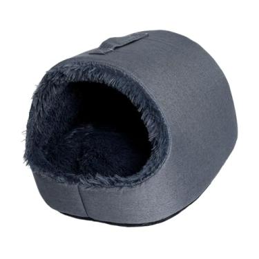 Imagem de Generic Toca para Gatos e Cães Pequenos: Quente, Confortável, Macia, de Pelúcia, Antiderrapante, com Forro Removível e Alça Portátil. Acessórios para Animais, M Dark Gray