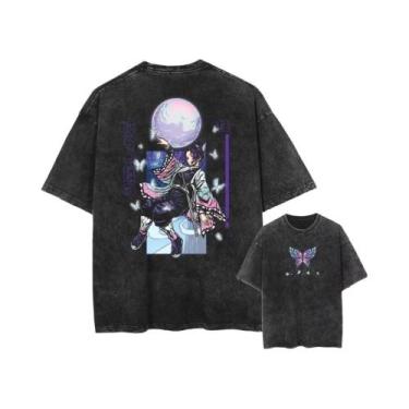 Imagem de Camiseta Oversized Vintage Streetwear Com Estampa Gráfica De Anime Har