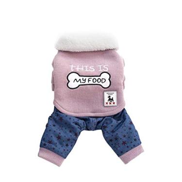 Imagem de Roupas para Pets Camisetas de Cachorro Jaquetas Gato Algodão Macias e Aqueecedoras Macacões Inverno Padrão Estrelas Casaco com Botões Pequenos Médios