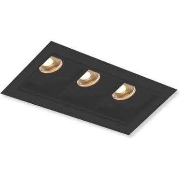 Imagem de Spot Embutir Led Picco Triplo 6w Bivolt Quadrado 24º Linear Preto 3000K