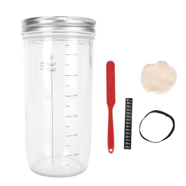 Imagem de Cryfokt Kit Inicial de Massa Fermentada Completo, Vidro de Abertura Grande para Fermentação de Fermento, Jarra para Fazer Pão, Ferramentas de Cozinha