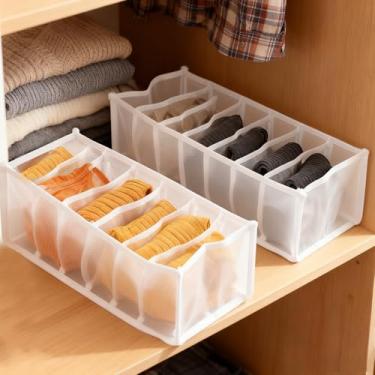 Imagem de Pacote com 2 organizadores de roupa íntima, sutiã dobrável, organizador de gaveta para meias, sutiãs, gravatas