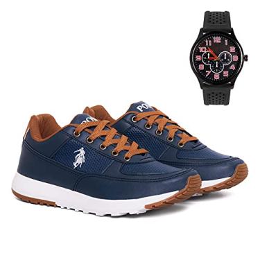 Imagem de Tenis Masculino Sapatenis da Polo Elite casual cadarço sapato + relogio