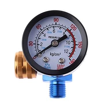 Imagem de 1 / 4NT HVLP. Regulador de medidor de pressão de ar do regulador de arma de solar para pistola de pulverização(Orange)