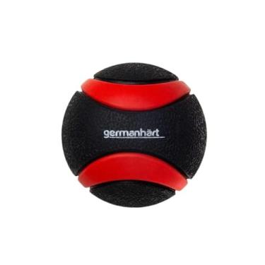 Imagem de Bola Interativa para Cães com Apito, Flutuante, Preta e Vermelha, 6cm, para Brincadeiras na Água e Terra, Estimulação Bucal