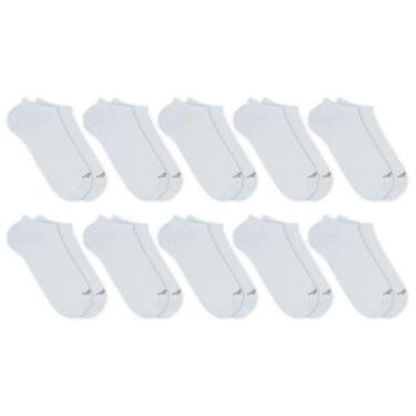 Imagem de Kit Meia Invisível Mash 10 Pares Algodão Sem Cano Esportiva, Branco, 3
