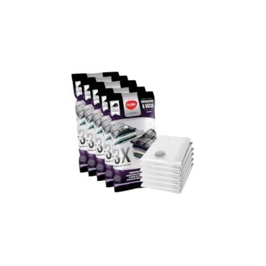 Imagem de Saco a Vácuo para Organização de Roupas, 60x80cm, PVC, Impermeável, Reutilizável, Reduz Volume em até 3x