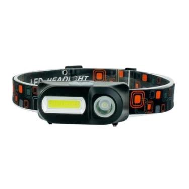 Imagem de Lanterna de Cabeça LED Recarregável, Preta, Material ABS, 6 Modos de Iluminação, 500lm, Impermeável, Ajustável 90° para Camping, Escalada, Caminhadas, Pesca Noturna