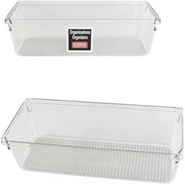 Imagem de Divisor de gaveta de plastico transparente para organizacao de armarios, compacto