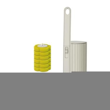 Imagem de Bothyi Escova de Vaso Sanitário Sem Furos, Acessórios para Banheiro, Refis de Cabeças de Escova para Limpeza Doméstica E de Hotéis, Amarelo