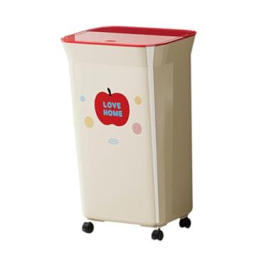 Imagem de FytStycale Lixeira multifuncional e prática com tampa, ideal para compostagem em casa, dormitório, garagem ou escritório, Vermelho