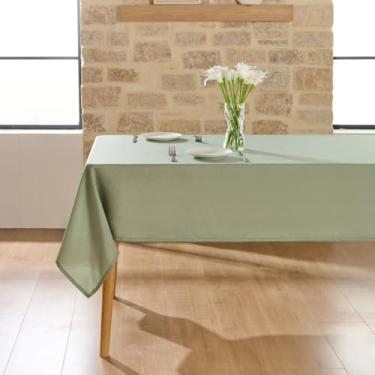 Imagem de Wuluwala Toalha de mesa rústica para mesas de jantar, toalha de mesa simples de cor sólida, toalha de mesa resistente, tecido lavável, impermeável, capa de mesa para cozinha, uso interno e externo