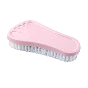 Imagem de Escova de limpeza de cerdas macias multiuso - Cuidado suave para sapatos, roupas e itens delicados | Ferramenta portátil de limpeza doméstica e de viagem (rosa)