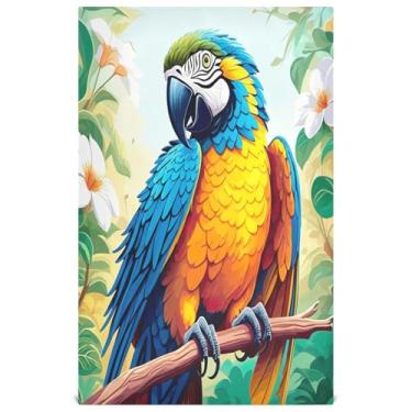 Imagem de Joisal Toalhas de prato fofas de arara azul amarela arte tropical toalhas de prato para decoração de cozinha pano de limpeza absorvente macio 45 x 71 cm, 1 pacote