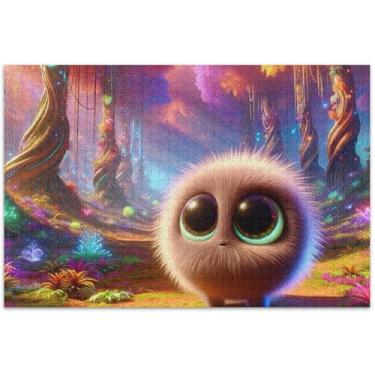 Imagem de Criatura de animação 3D, 1000 peças, quebra-cabeças para adultos, divertido, bobo, exclusivo, pintura de arte floral